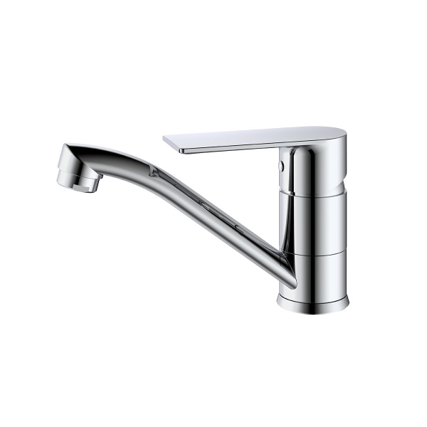 Смеситель Splenka S05.45 для кухни/раковины низкий поворотный излив, хром