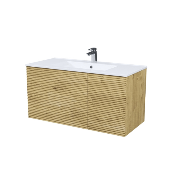 Тумба с умывальником, подвесная, 100 см, дуб светлый, Bild, IDDIS, BIL10V0i95K подходит умыв. 0131000i28