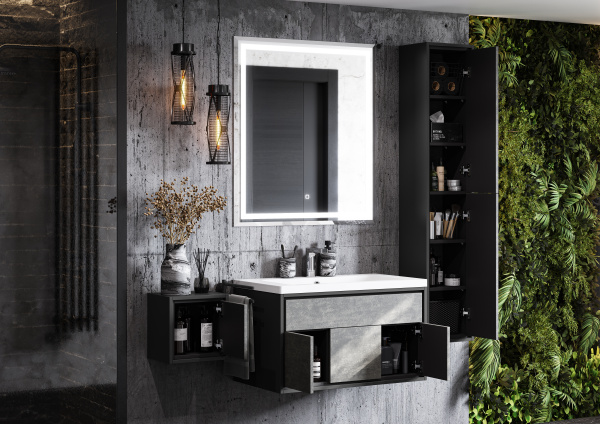 Шкаф - колонна AQUATON Уэльс графит new 1A267703WA6A0