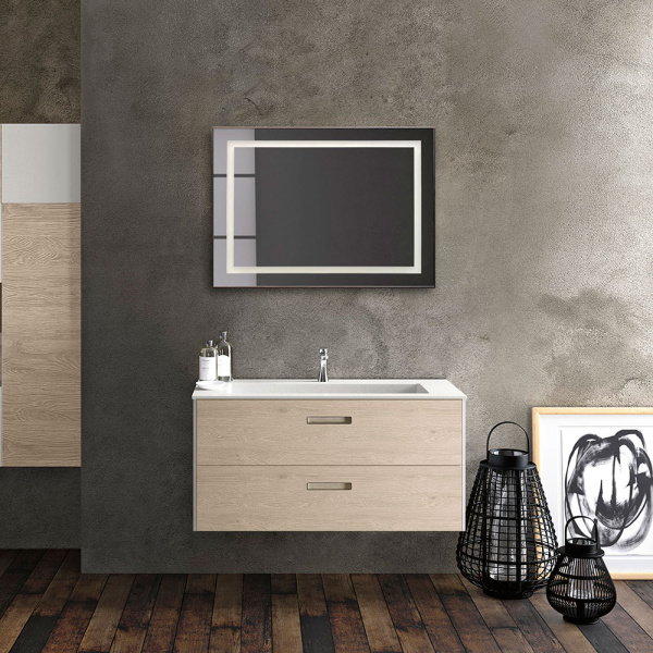 Зеркало Саурон 800х600 ( LED-подсветка, сенсорный выключатель, диммер, металлическая рама) 