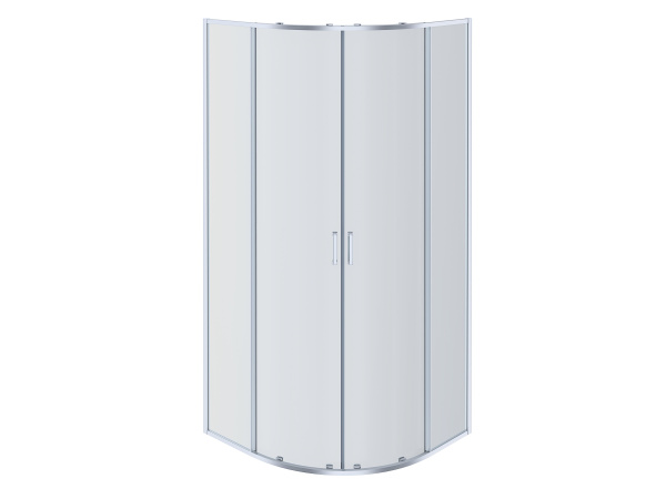 Душевой уголок 1/4 круга, двери раздвижные 900x900x2000, профиль хром, стекло прозрачное AQ NAA 2142-90 