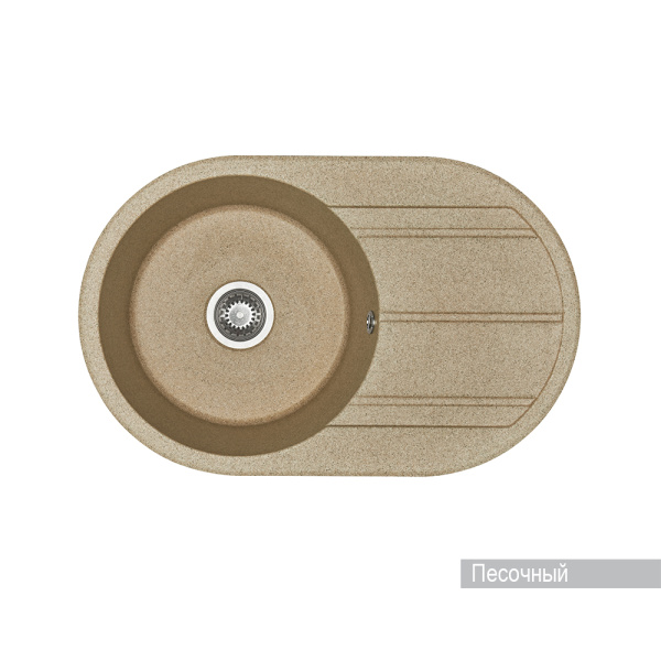 Мойка для кухни AQUATON Амира круглая с крылом песочная 1A712932AI220