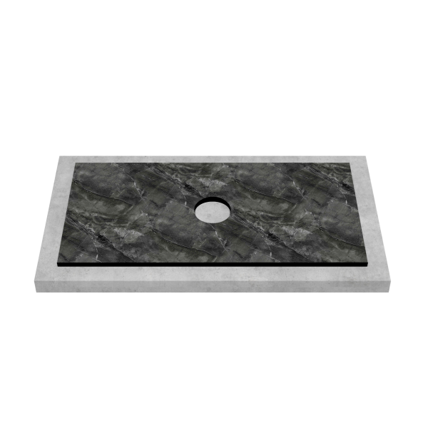 Столешница пластик Компакт-плита 13 мм Куритиба, 1 вырез, (с наметками под 1 вырез), 595х458 мм