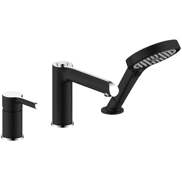 Смеситель для ванны GAPPO на 3 отверстия чёрный/хром