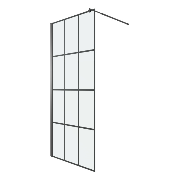 Душевая перегородка Niagara Eco (70х190) черный,стекло клетка,1 место NG-552-70BLACK 