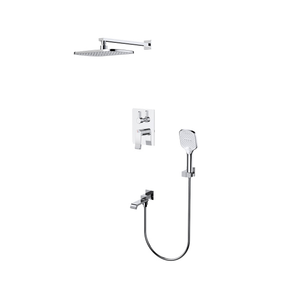 Душевая система Splenka S31.27 для ванны и душа встраиваемая на 3 режима поворотный излив 18 см, хром