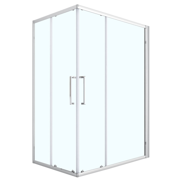 Душевое ограждение Loranto 120x80x190 раздвижная дверь, универсальная, прозрачное стекло 6 мм, профиль хром (CS-AB01C-128) 