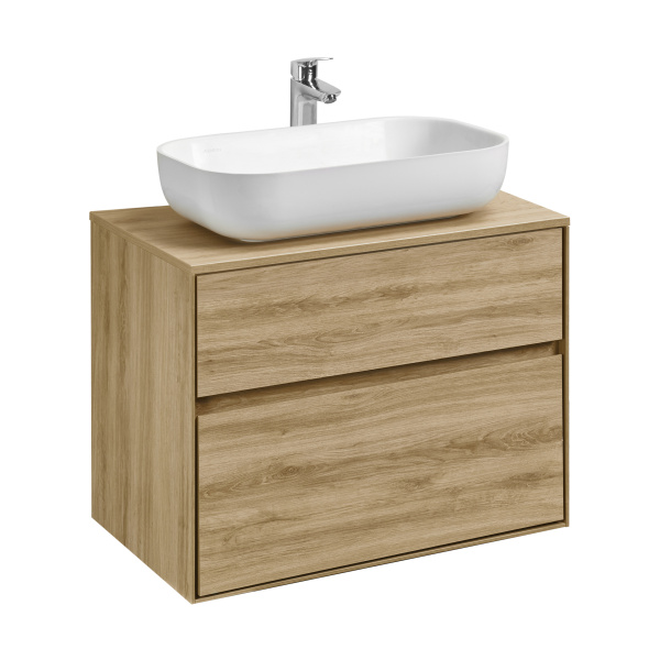 Тумба под раковину AQUATON Либерти 75 2 ящика, дуб эльвезия 1A279501LYC70