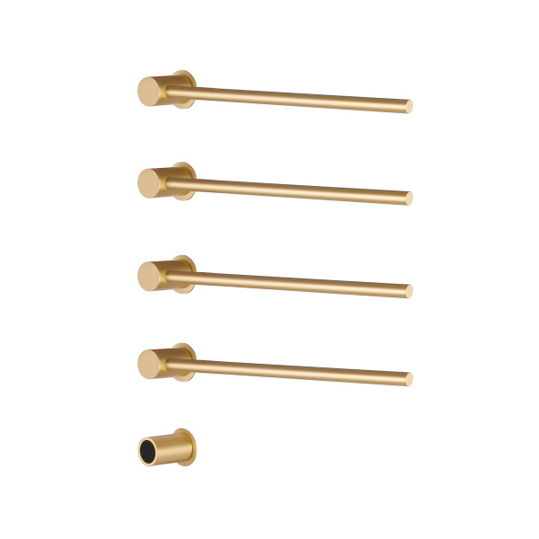 Встраиваемый полотенцесушитель электрический круглый сатин золотой