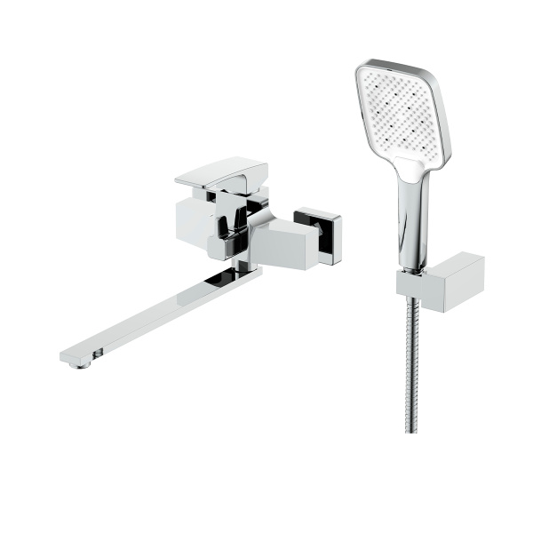 Смеситель Raglo для ванны и душа универсальный поворотный излив 35 см, хром R01.22