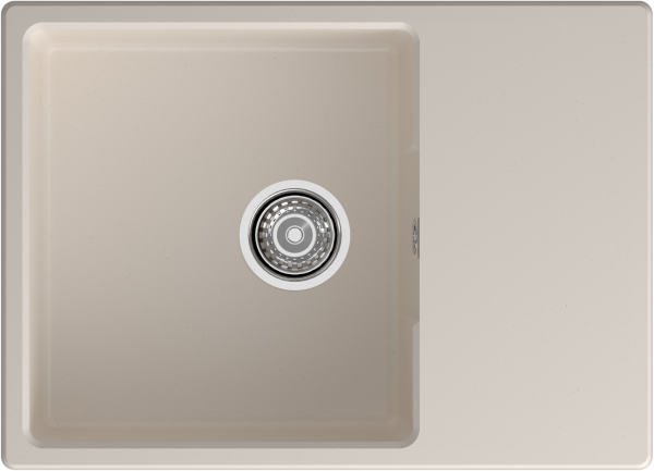 GRANFEST Мойка URBAN 668L  1-чаша+крыло 680*490мм белый арт.GF-UR-