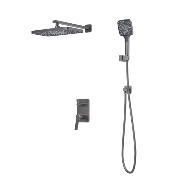 Встраиваемая система с тропическим и ручным душем, матовый графит, Parker, IDDIS, PARGM02i67