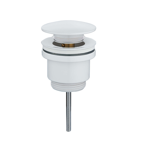 Донный клапан для раковины Raglo без перелива (клик-клак), латунь, белый R600.01.08 в магазинах СантехГид