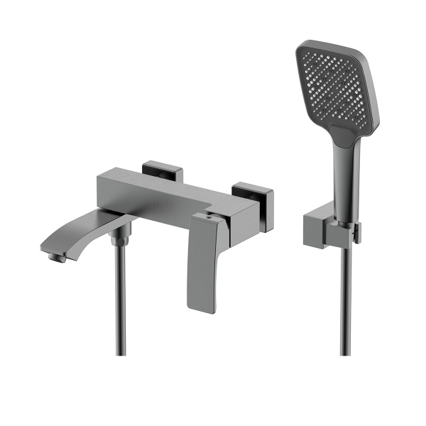 Смеситель Raglo для ванны и душа настенный излив поворотный 15 см, графит R01.30.09