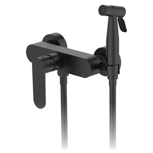 Смеситель для душа с гигиенической лейкой черный нержавейка Frap F20806-6 