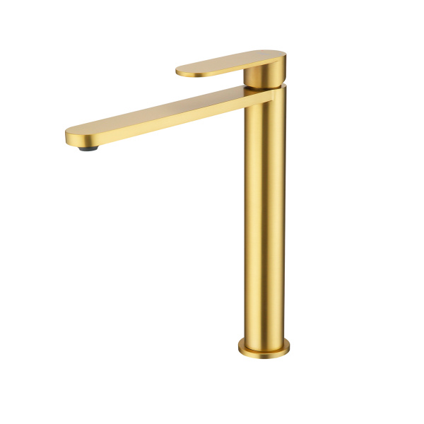Смеситель Raglo для раковины высокий монолитный, сатин золотой R10.15.03