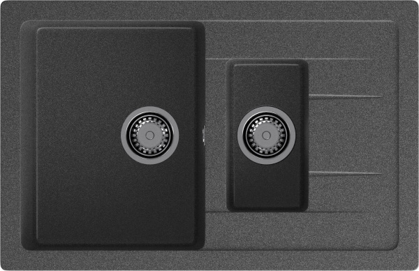 GRANFEST Мойка композит QUADRO GF-Q--775KL 1.5-чаш+крыло 775*500мм графит арт.GF-