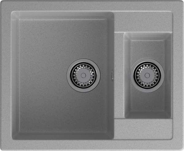 GRANFEST Мойка композит QUADRO GF-Q--610K 1.5-чаши. 610*500мм  серый арт.GF-