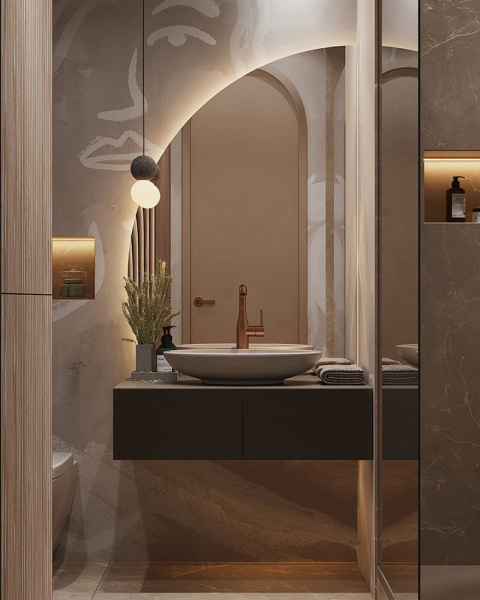 Зеркало Mario 686х1097 (выключатель-датчик на движение) слева 