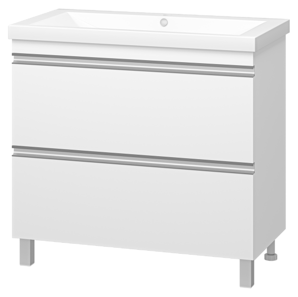 Ингрид - 90 Тумба напольная с 2 ящ.эмаль + раковина