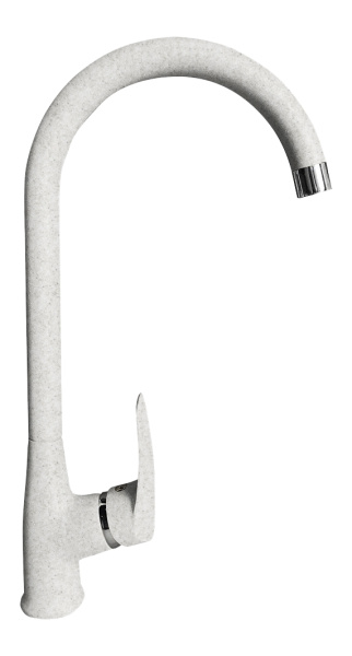Смеситель для кухни боковой U-образ. D-35mm (белый) GranFest QUARZ