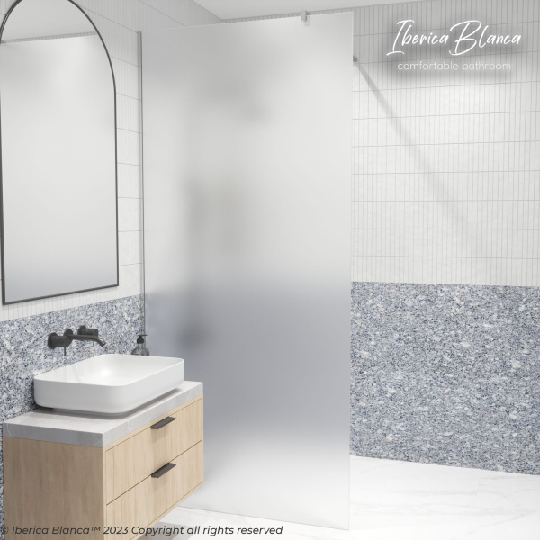 Душевая перегородка IBERICA BLANCA Mod.602 Walk In матовое стекло/хром 120х200см () IB602.MC.200.120 