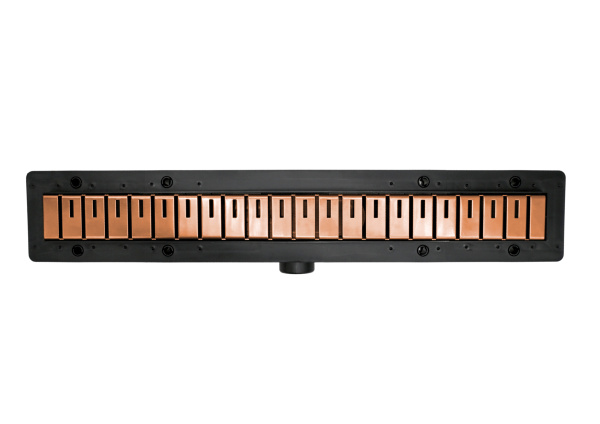 Душевой лоток комбинированный пластиковый с металической решеткой 2, розовое золото, L=400 мм