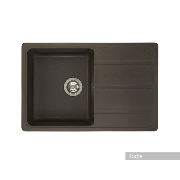 Мойка для кухни AQUATON Аманда прямоугольная с крылом кофе 1A712832AD280