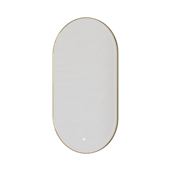 Зеркало овальное, мет. рама, тыльная подсветка, сенсор, антизапотевание, 60*110, GOLD 