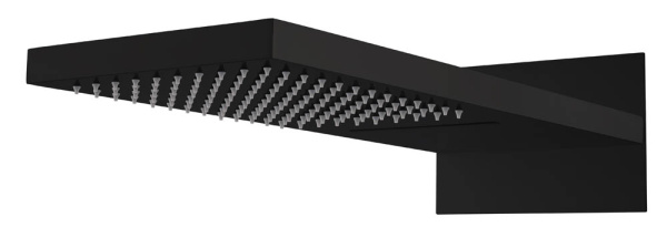 Лейка верхняя FUSION Black с каскадом 