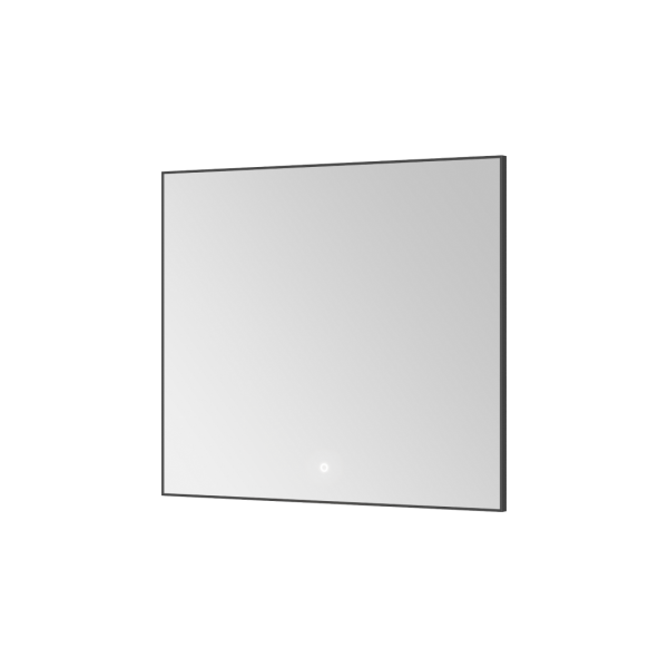Зеркало прямоугольное c мет. рамой, подсветка, сенсор, 80*70см Gun Metal 