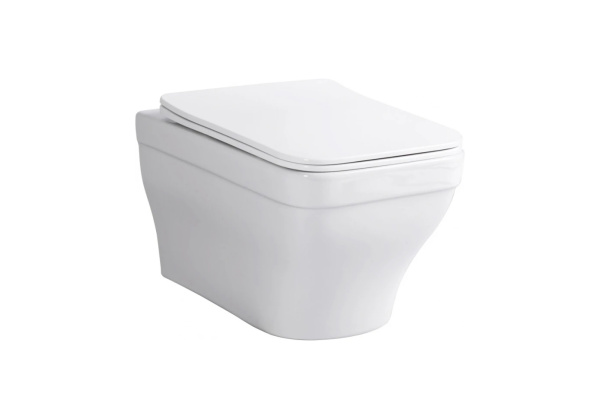 Унитаз-компакт подвесной AQUATEK АМАДЕО 490*360*320 мм, безободковый, тонкое сиденье 