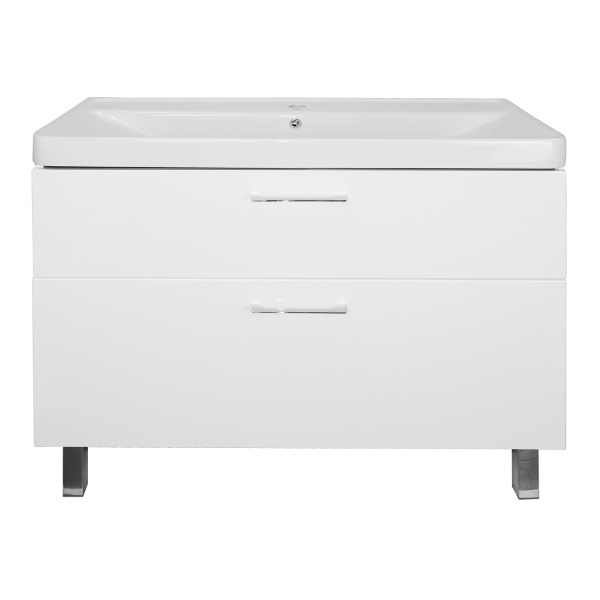 Комплект Тумба Azario Ника 100 Н 1000х475х860 напольная, с раковиной Monte 100, белый () CS00089955