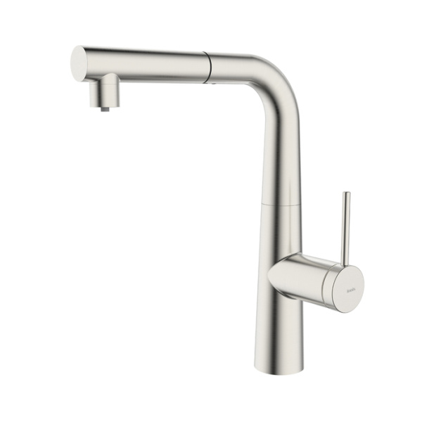 Смеситель для кухни с фильтром и выдвижным изливом, сатин, Pure, IDDIS, PURBNPFi05N