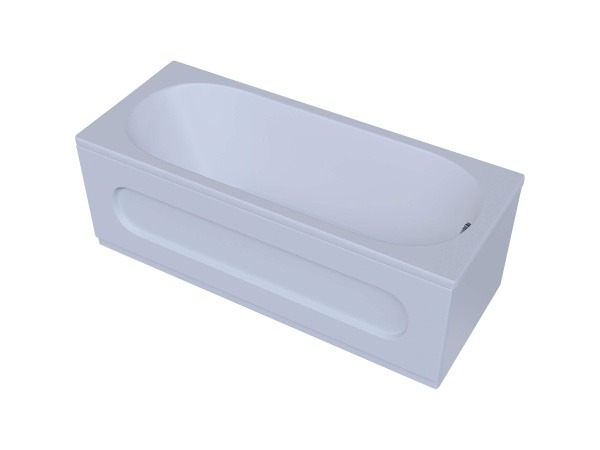Акриловая ванна Aquatek Оберон 180x80 прямоугольная, слив справа, с каркасом и экраном, без гидромассажа