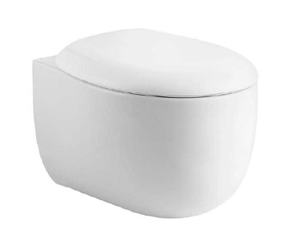 Унитаз подвесной безободковый Aquatek АЛЬТАИР , 530*395*340 мм, горизонтальный выпуск, тонкое сиденье с механизмом плавного закрывания, крепеж AQ1980-00