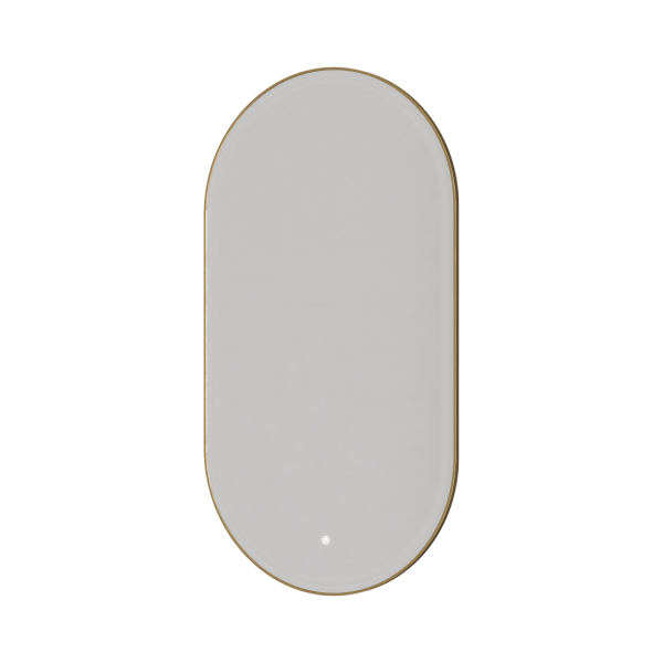 Зеркало овальное , мет. рама, тыльная подсветка, сенсор, антизапотевание, 60*110, MATT GOLD 