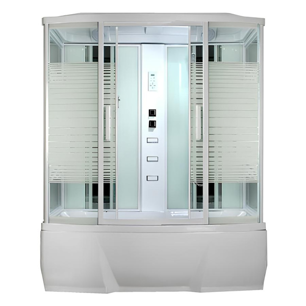 Душевая кабина Loranto CS 77-4 150x85x215 с тропическим душем, раздвижная дверь, белый профиль () CS00054497