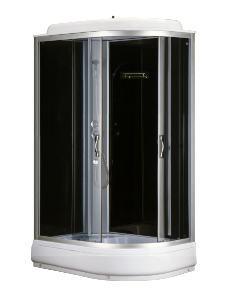 Душевая кабина LORANTO 120х80х215 левосторонняя, поддон 20 см, прозрачное стекло 4 мм, черная () CS-66120-20 L G