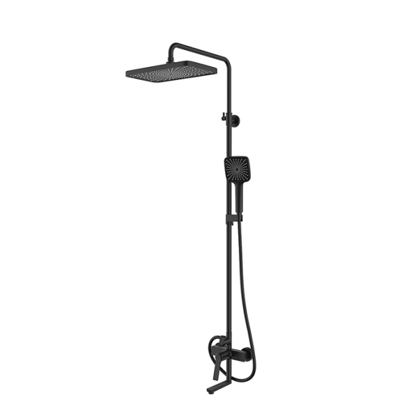 Душевая система с тропическим душем и изливом, матовый черный, Parker, IDDIS, PARBL3Fi06