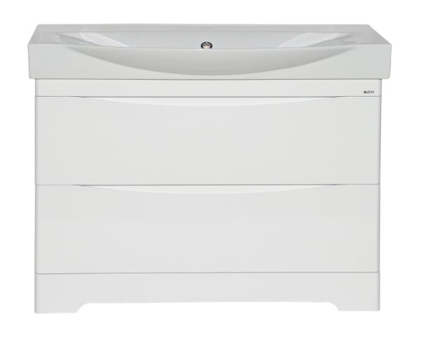 Элвис -105 Тумба напольная с 2 ящ. белая эмаль + раковина