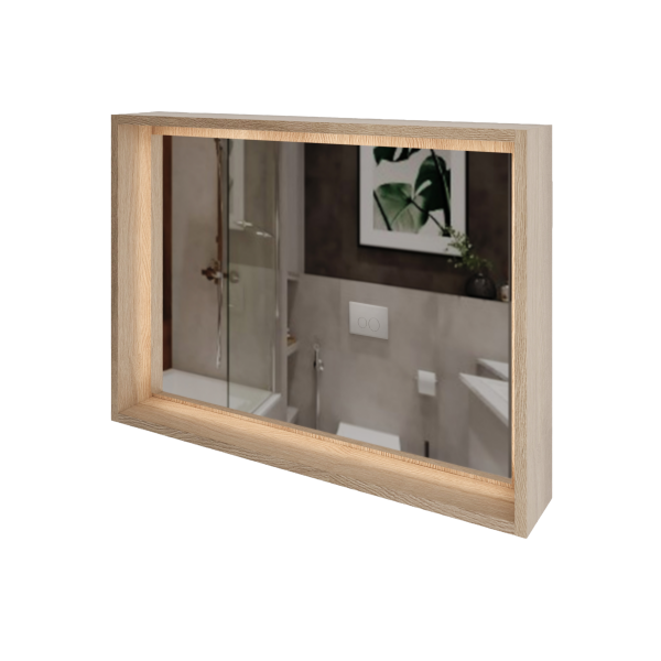 Полка с зеркалом Парма, Дуб 80 