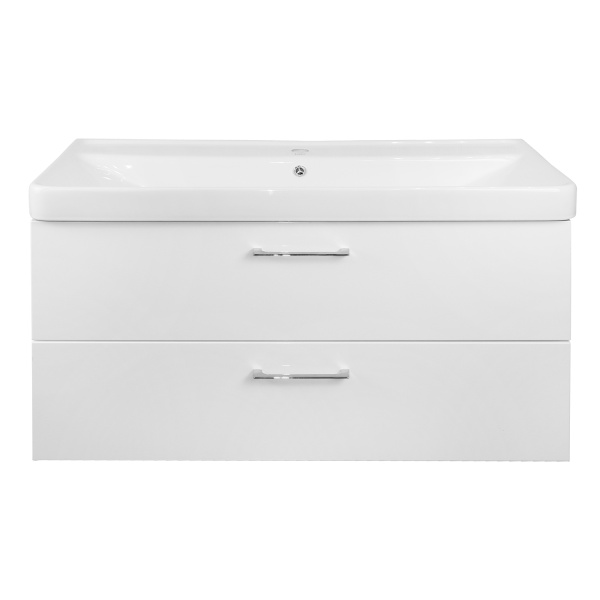 Комплект Тумба Azario Ника 100 1000х475х560 подвесная, с раковиной Monte 100, белый () CS00089923