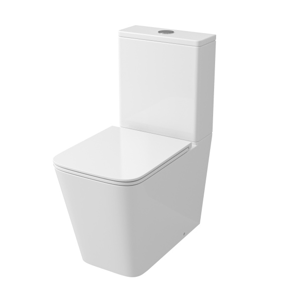 Унитаз напольный Grossman (610х365х825) безободковый,белый с тонкой крышкой,микролифт,смыв GR-4418SQ