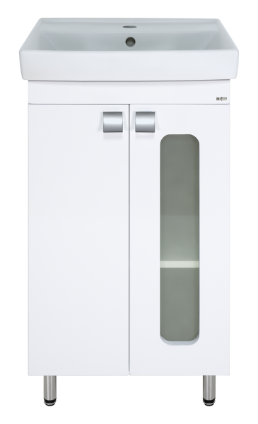 Урал - 50 Тумба напольная прямая со стекл. (ПВХ) + раковина