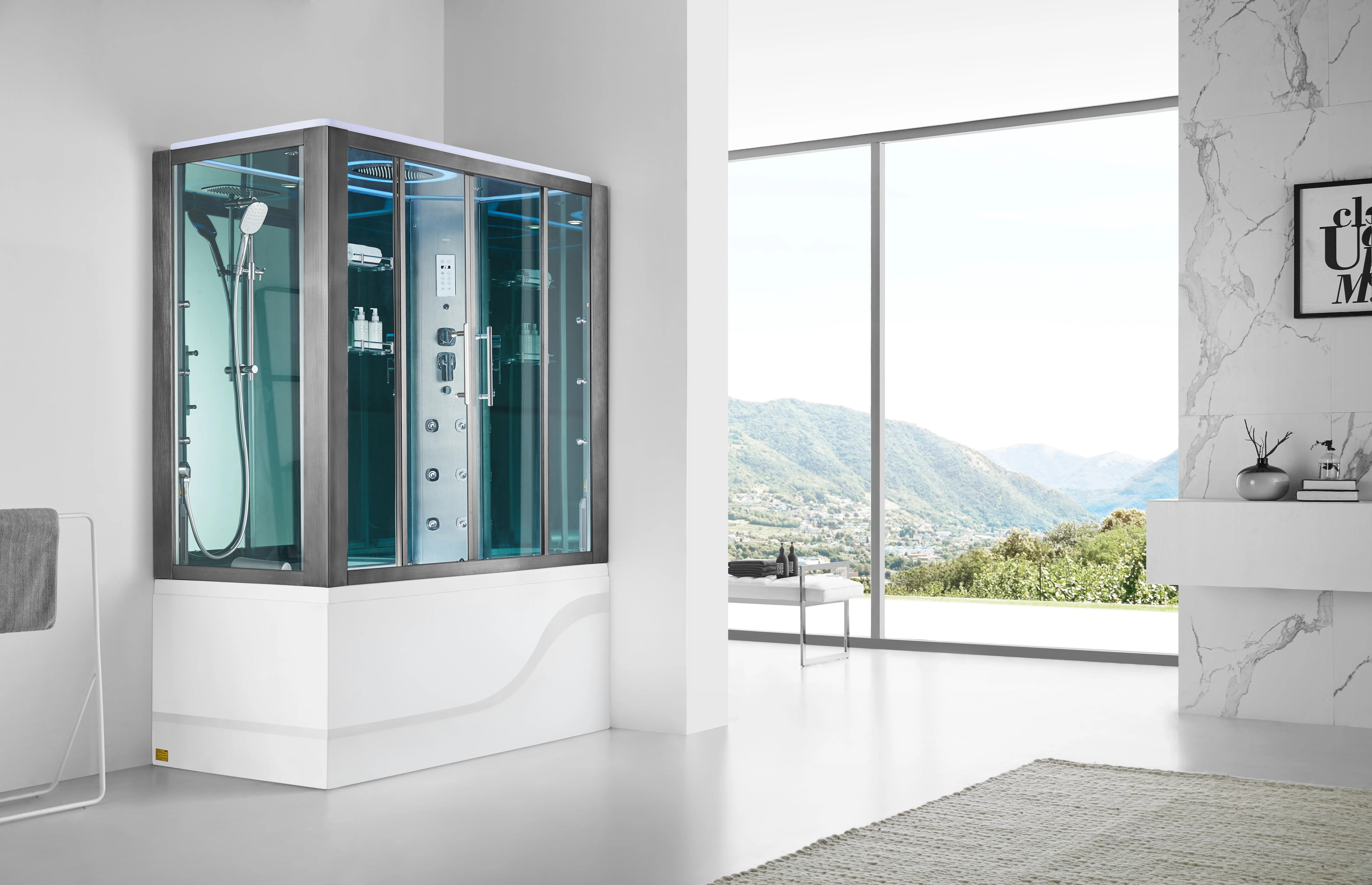 Душ.каб. SSWW (1700х850х2200) С ПАРОМ и гидромассажной ванной (69 см), 3 места BU615R