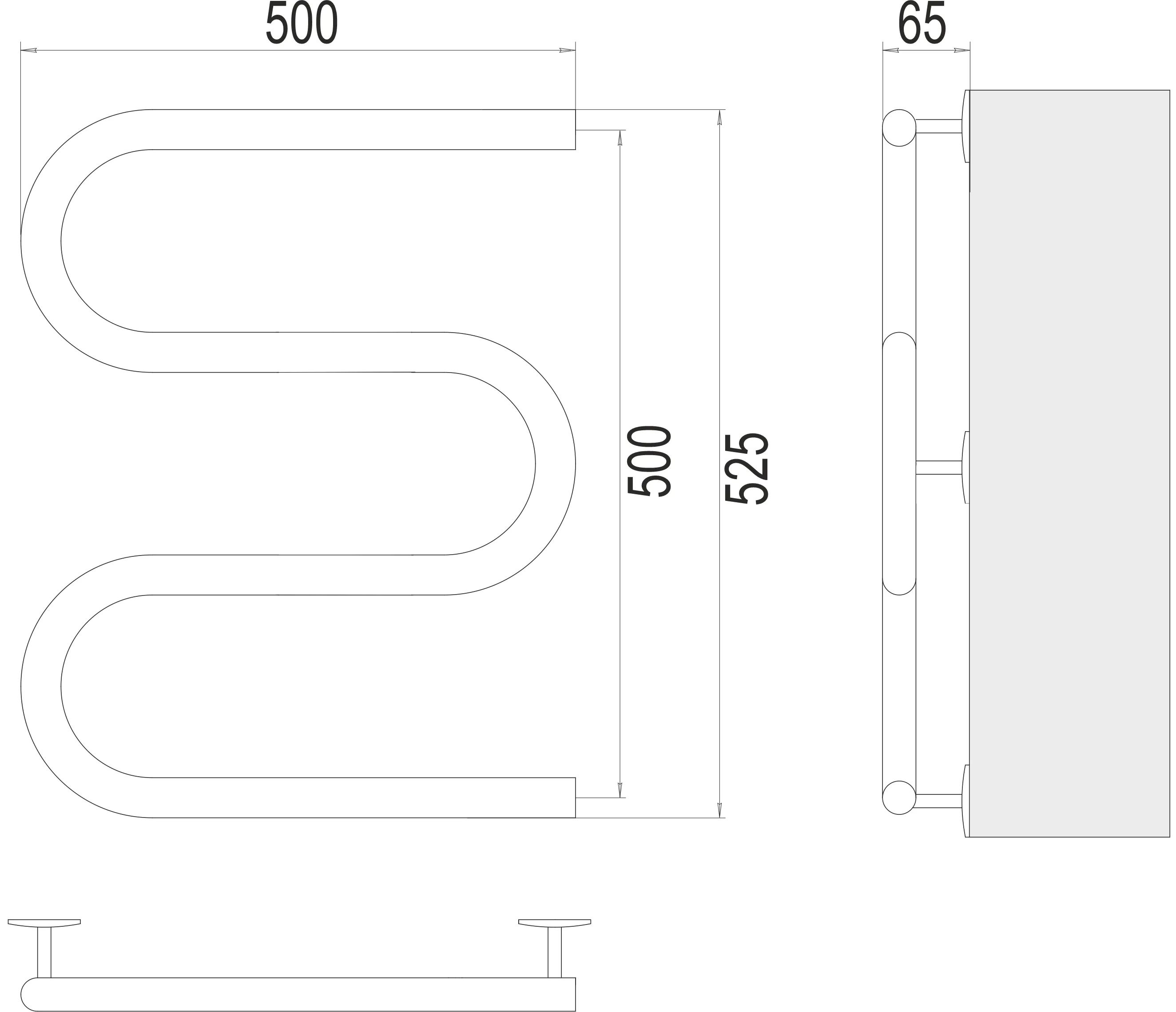 Полотенцесушитель M-образные500х500