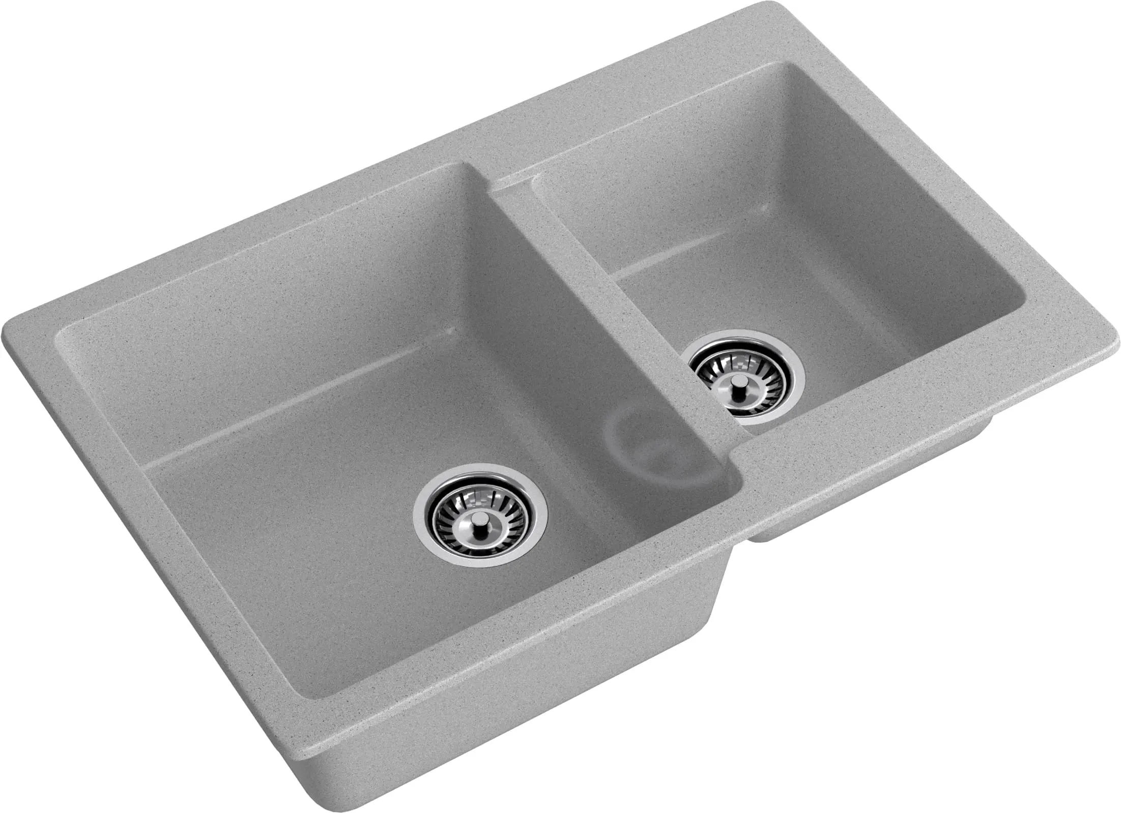GRANFEST Мойка композит PRACTIK GF-P--780K  2 чаши 780*510 мм  серый арт.GF-