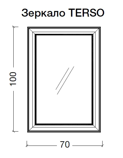 Зеркало Terso 700х1000 золото с подсветкой 