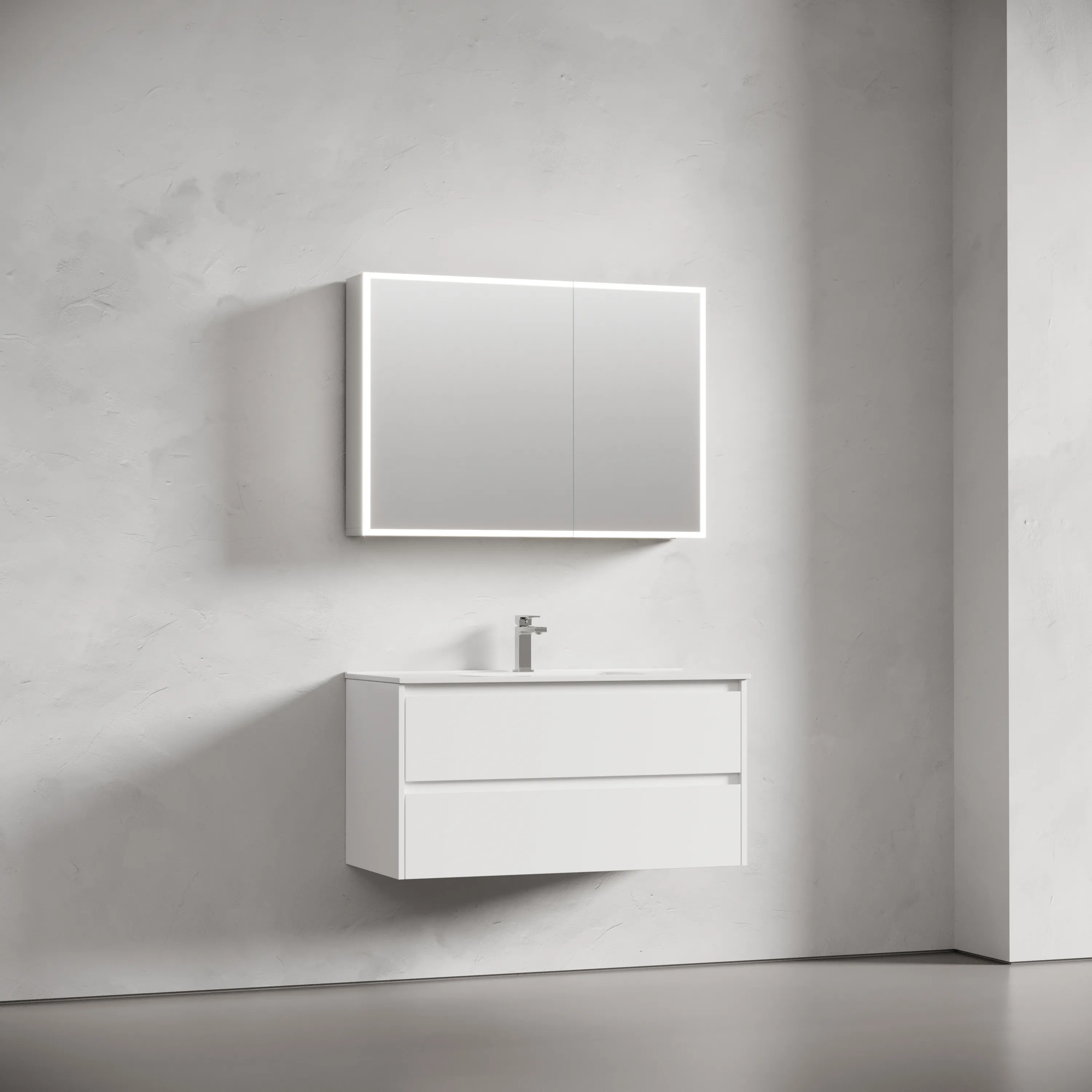 Зеркальный шкаф Sancos Реформа / Evoke SC80100 100x70 с подсветкой, серый